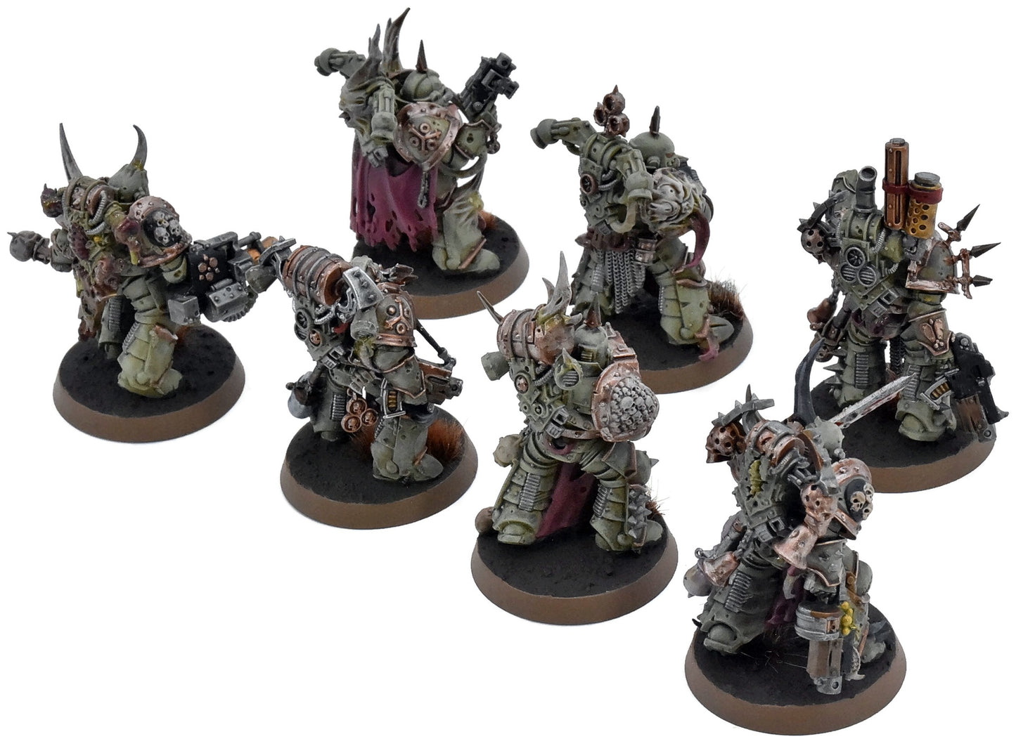 DEATH GUARD 7 Plague Marines #2 WELL PAINTED Warhammer 40K 9547