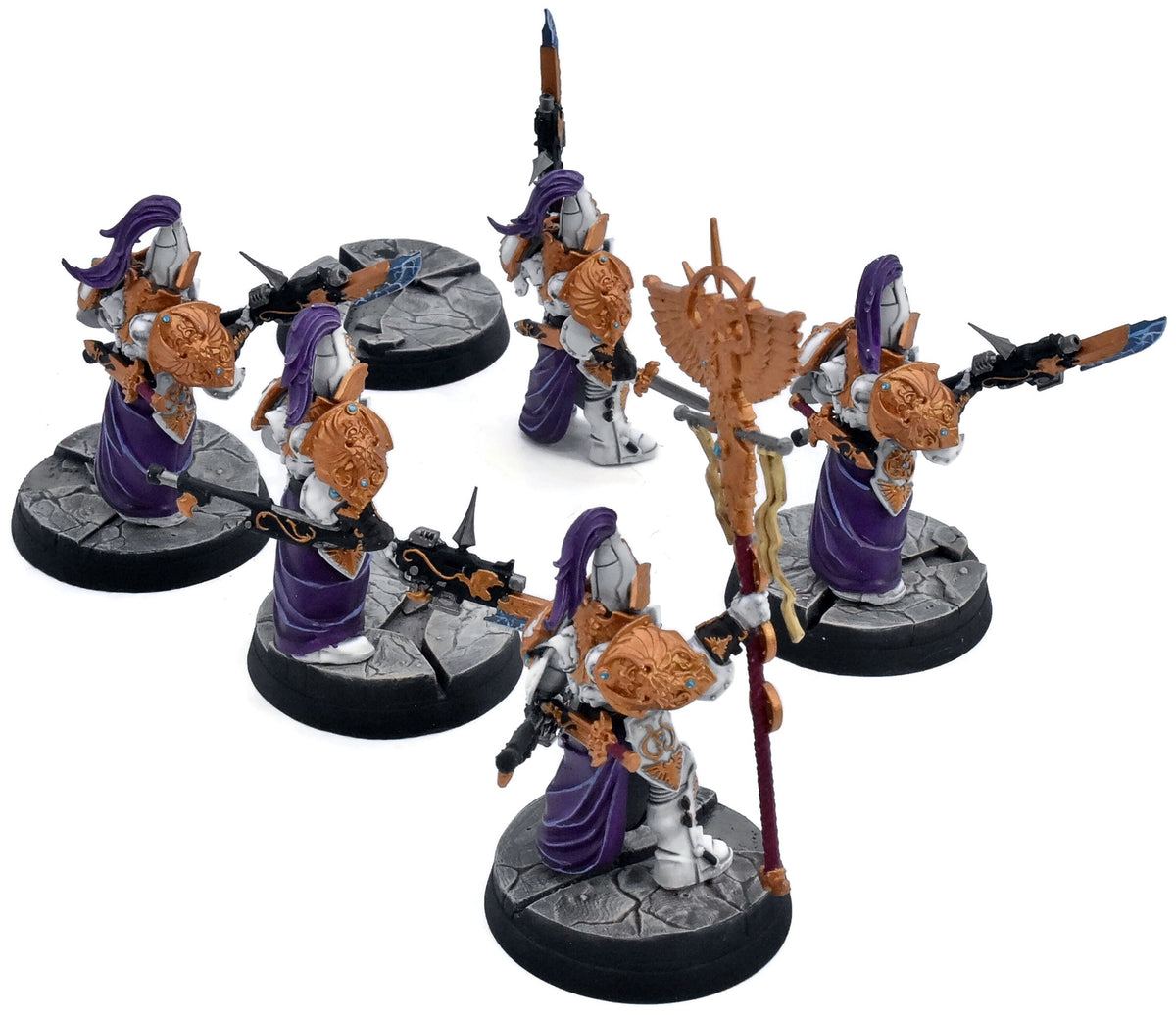 ADEPTUS CUSTODES 5 Custodian Wardens #2 WELL PAINTED Warhammer 40K 7548