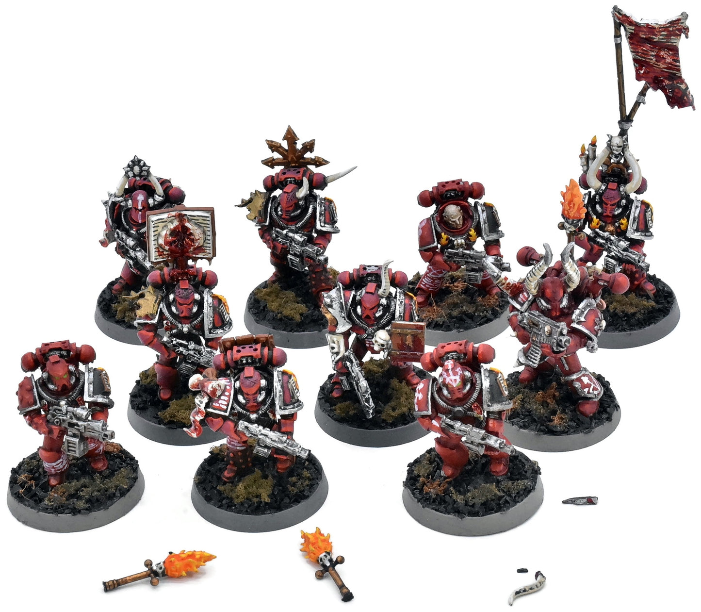 CHAOS SPACE MARINES 10 Chaos Space Marines #3 WELL PAINTED Warhammer 40K 1007