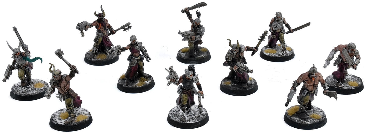 CHAOS SPACE MARINES 10 Chaos Cultists #1 Warhammer 40K WELL PAINTED 9535