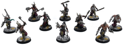 CHAOS SPACE MARINES 10 Chaos Cultists #1 Warhammer 40K WELL PAINTED 9535
