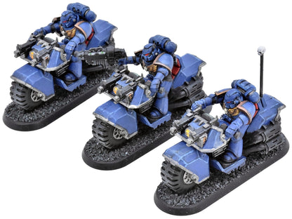 SPACE MARINES 3 Bikers #3 PAINTED Warhammer 40K 1496