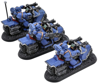 SPACE MARINES 3 Bikers #3 PAINTED Warhammer 40K 1496
