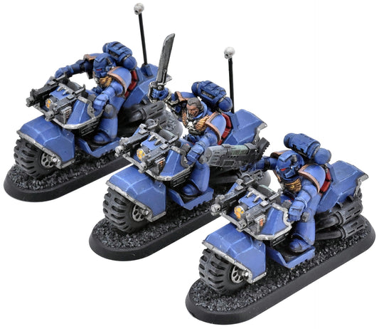 SPACE MARINES 3 Bikers #1 PAINTED Warhammer 40K 1496