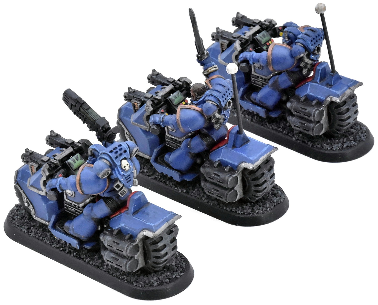 SPACE MARINES 3 Bikers #1 PAINTED Warhammer 40K 1496