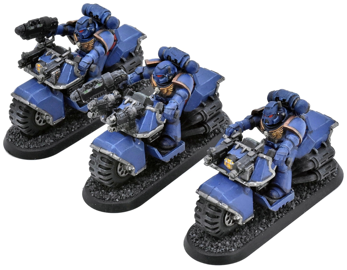 SPACE MARINES 3 Bikers #2 PAINTED Warhammer 40K 1496