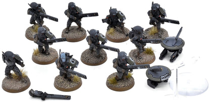 TAU EMPIRE 10 Pathfinder Team With Drone #1 WELL PAINTED Warhammer 40K 1595