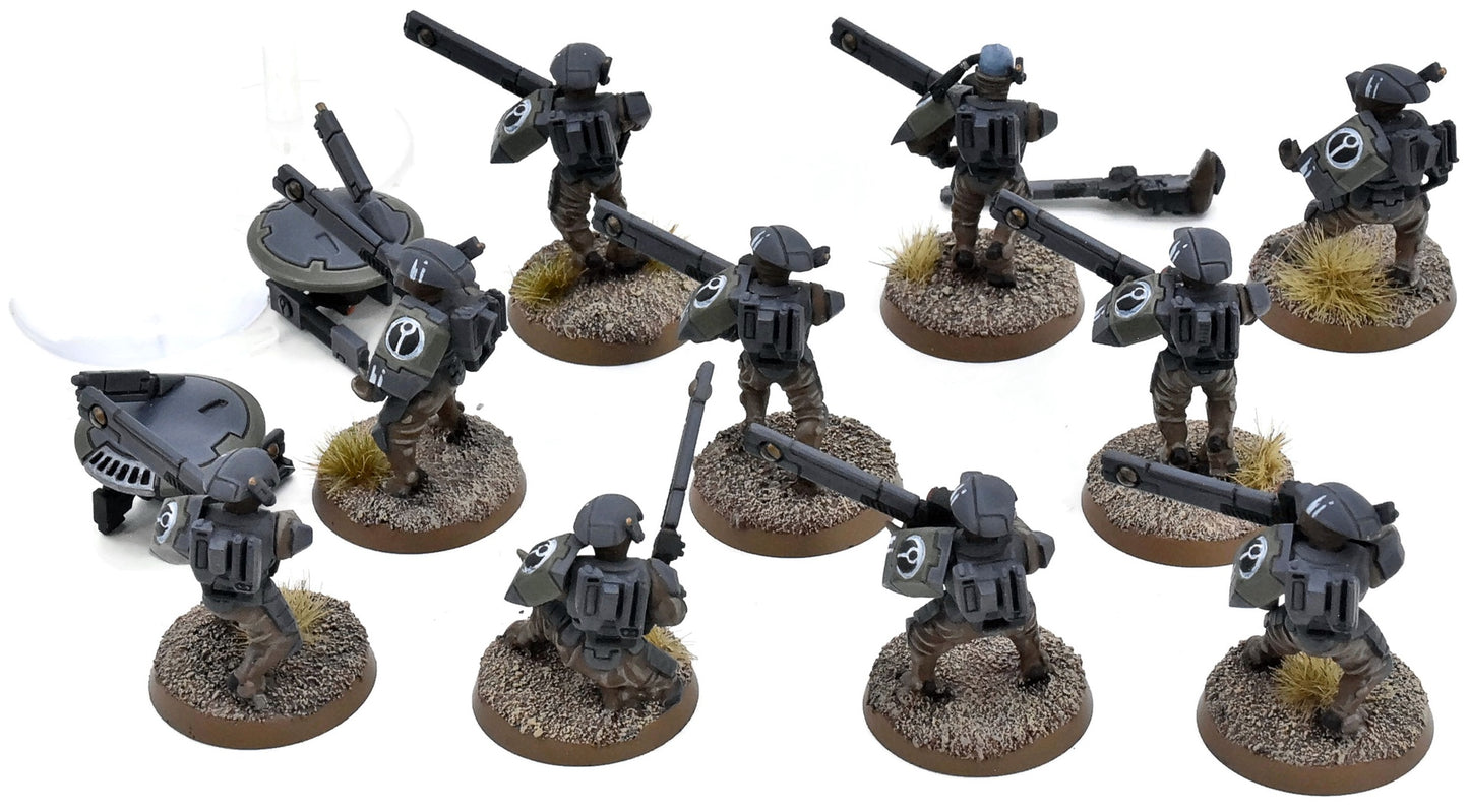 TAU EMPIRE 10 Pathfinder Team With Drone #1 WELL PAINTED Warhammer 40K 1595