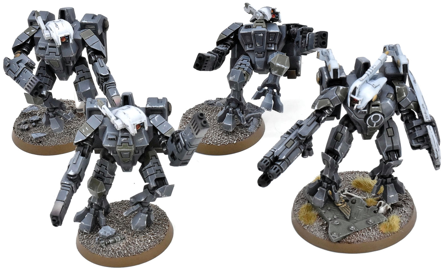 TAU EMPIRE 4 Hazard Suits #1 WELL PAINTED CONVERTED Warhammer 40K 1724