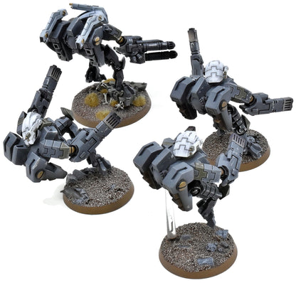 TAU EMPIRE 4 Hazard Suits #1 WELL PAINTED CONVERTED Warhammer 40K 1724