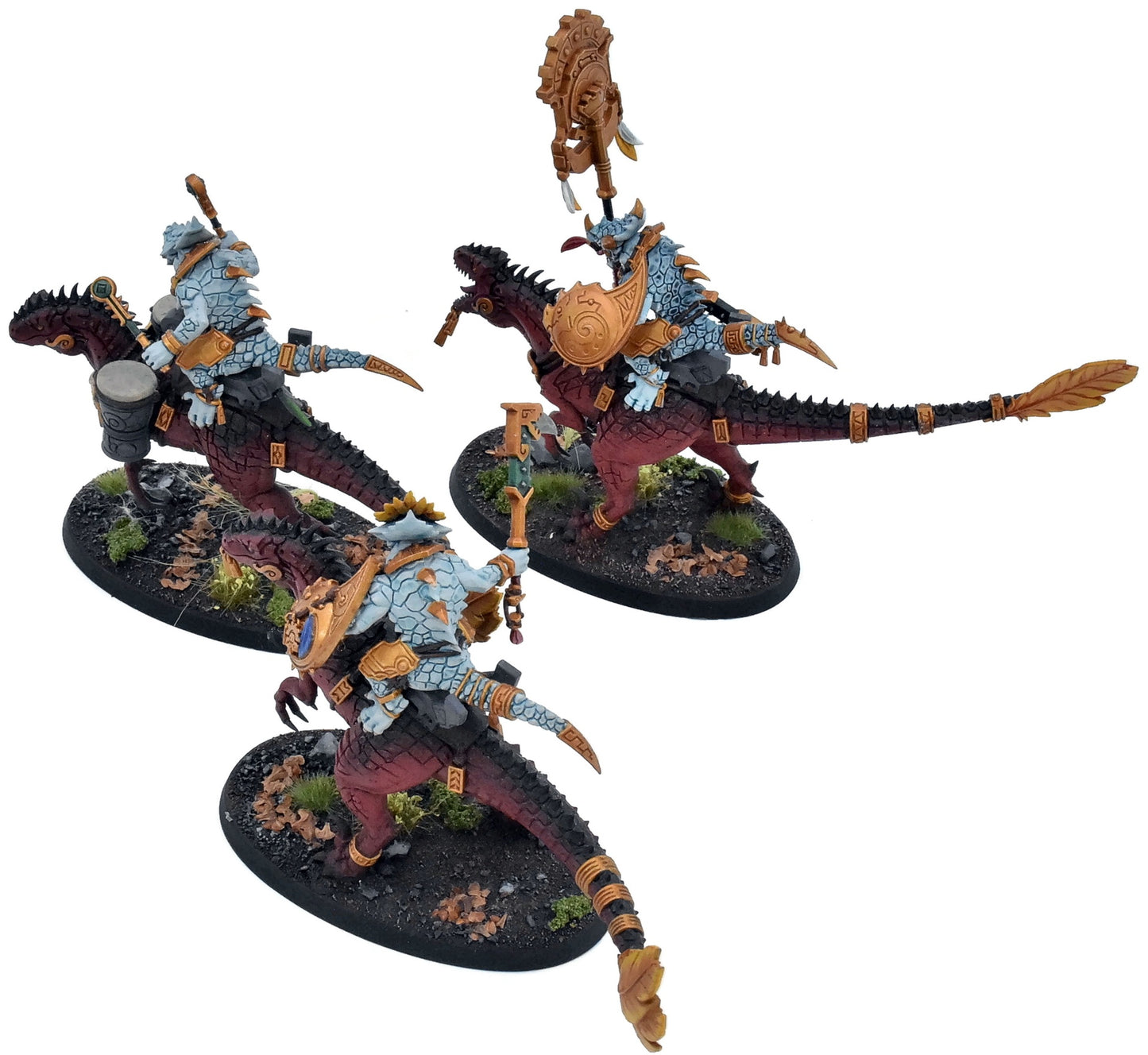 SERAPHON 3 Aggradon Lancers #2 WELL PAINTED Warhammer Sigmar 1793