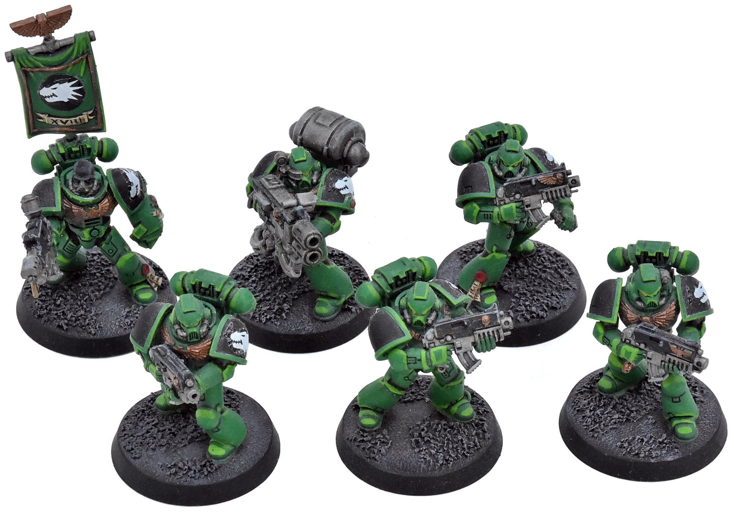 SPACE MARINES 6 Tactical Marines #1 PAINTED Warhammer 40K 1816