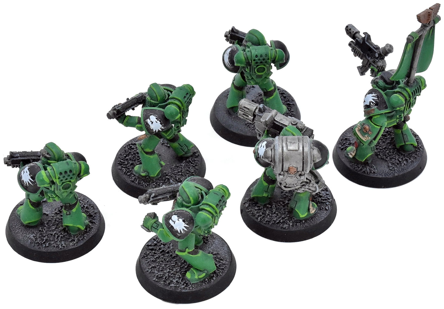 SPACE MARINES 6 Tactical Marines #1 PAINTED Warhammer 40K 1816