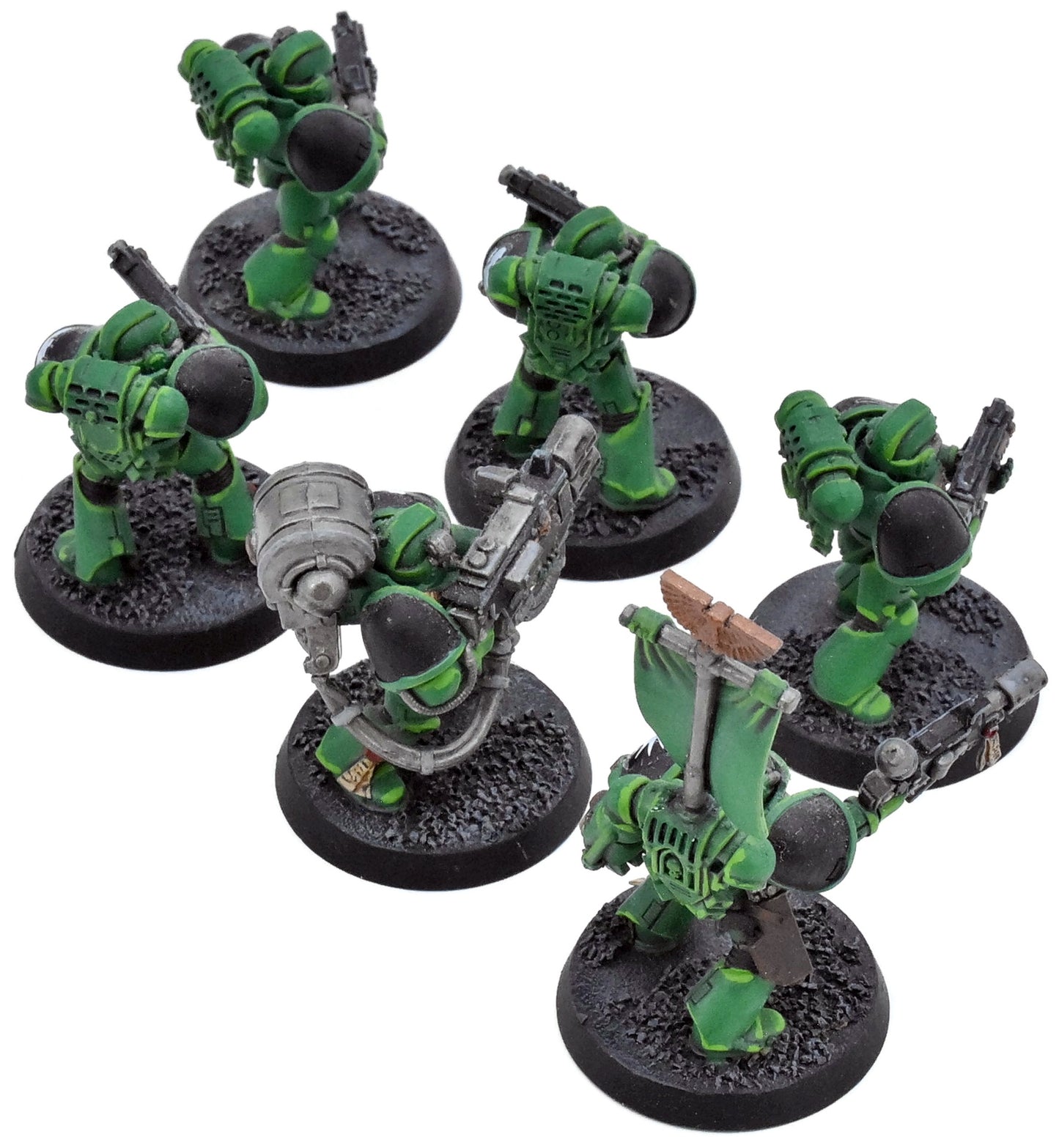 SPACE MARINES 6 Tactical Marines #1 PAINTED Warhammer 40K 1816