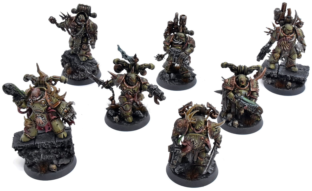 DEATH GUARD 7 Plague Marines #1 PRO PAINTED Warhammer 40K 0159