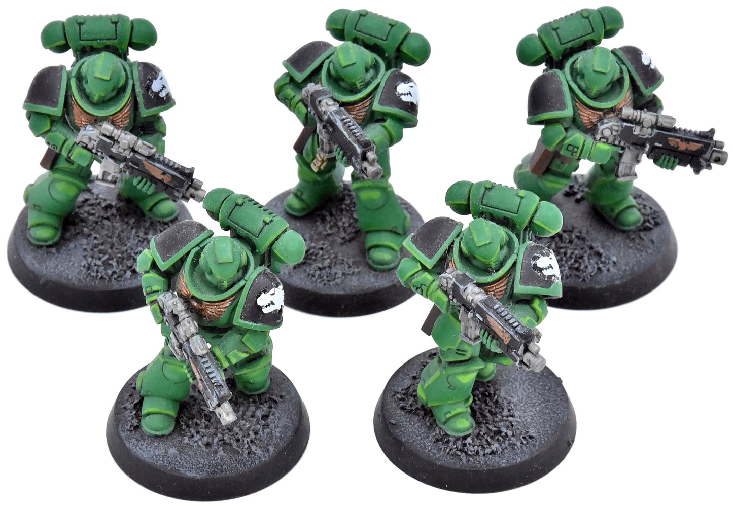 SPACE MARINES 5 Assault Intercessors #1 WELL PAINTED Warhammer 40K 1861