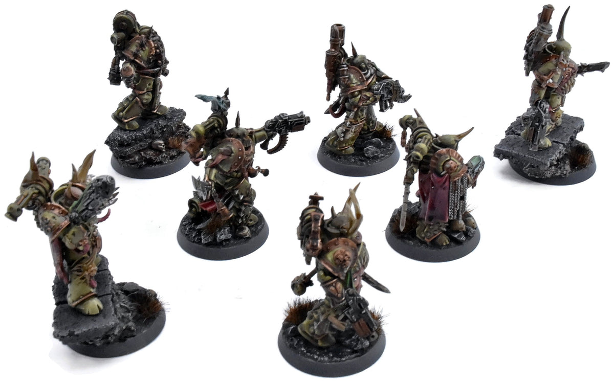 DEATH GUARD 7 Plague Marines #1 PRO PAINTED Warhammer 40K 0159