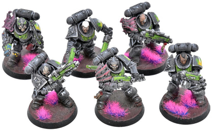 CHAOS SPACE MARINES 6 Legionaries #1 CONVERTED WELL PAINTED 40K Killteam 1892