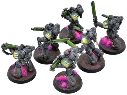 CHAOS SPACE MARINES 6 Legionaries #1 CONVERTED WELL PAINTED 40K Killteam 1892