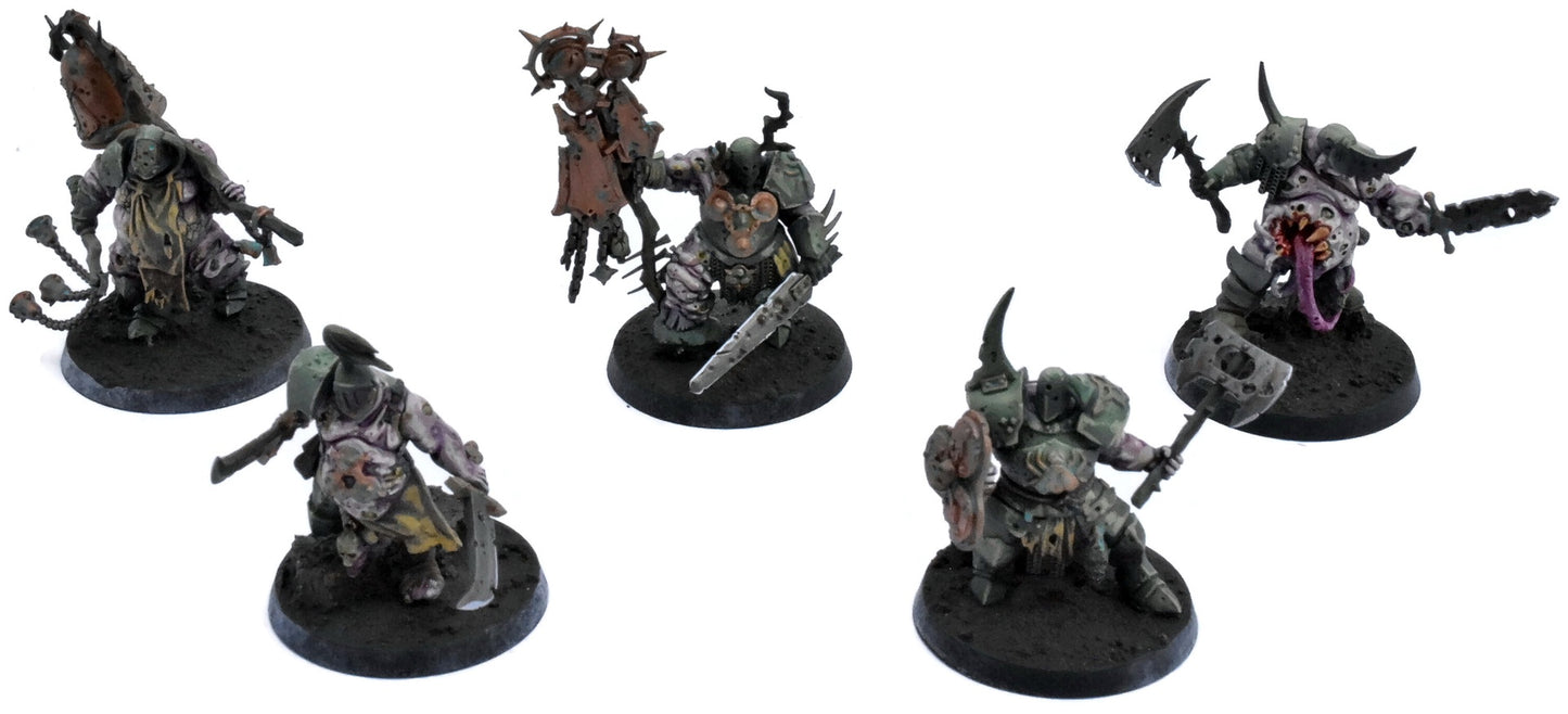 MAGGOTKIN OF NURGLE 5 Putrid Blightkings #1 WELL PAINTED Warhammer Sigmar 9173