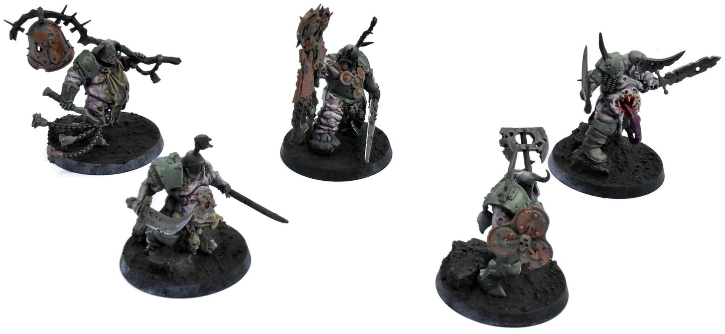 MAGGOTKIN OF NURGLE 5 Putrid Blightkings #1 WELL PAINTED Warhammer Sigmar 9173