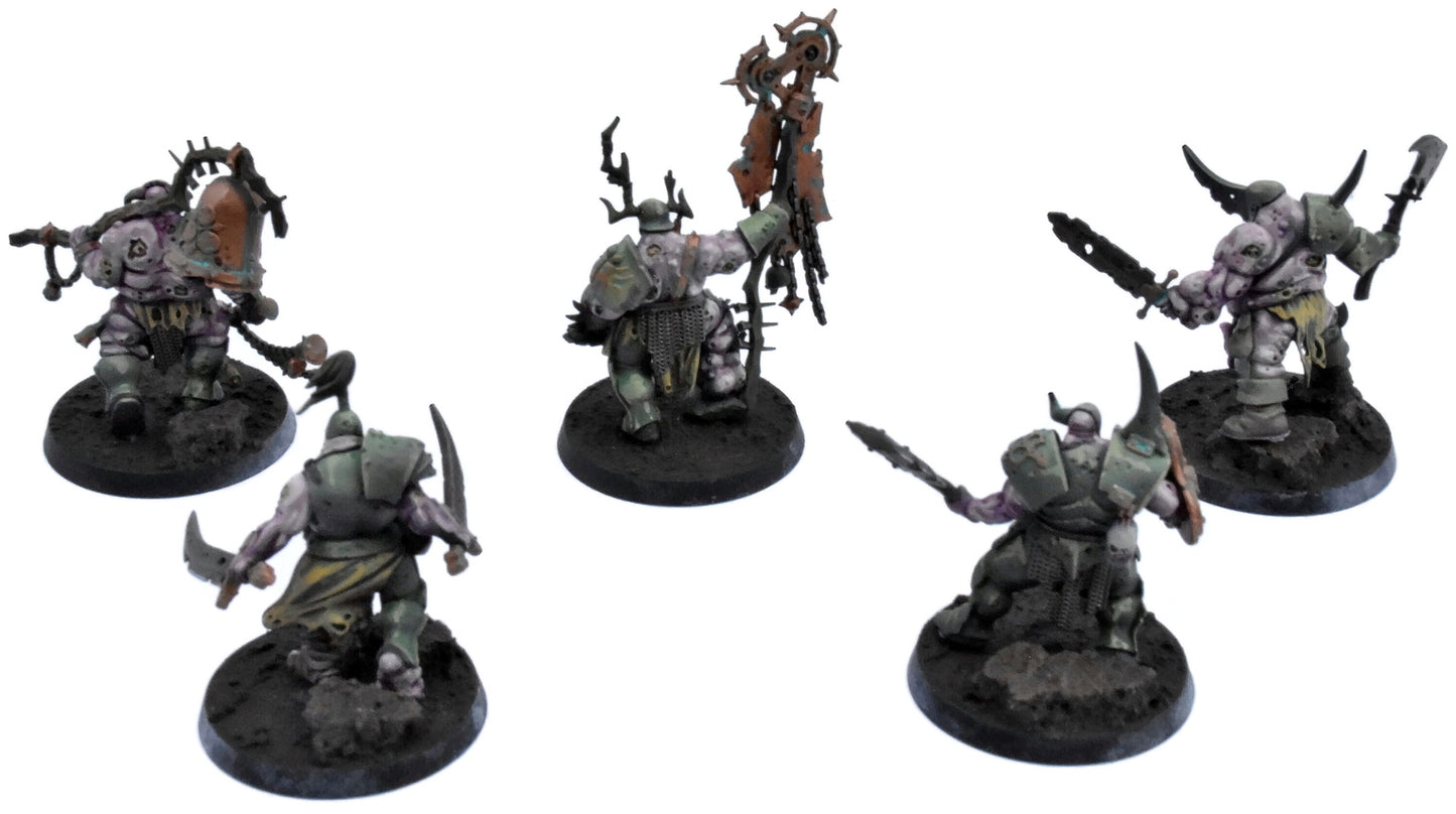 MAGGOTKIN OF NURGLE 5 Putrid Blightkings #1 WELL PAINTED Warhammer Sigmar 9173