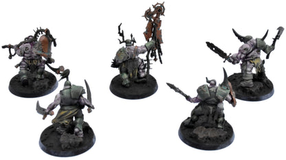 MAGGOTKIN OF NURGLE 5 Putrid Blightkings #1 WELL PAINTED Warhammer Sigmar 9173