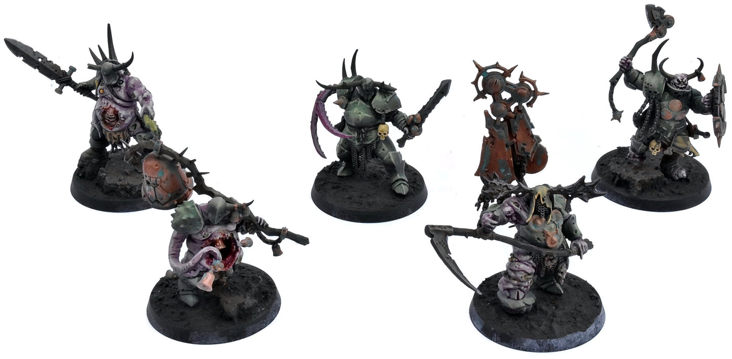 MAGGOTKIN OF NURGLE 5 Putrid Blightkings #2 WELL PAINTED Warhammer Sigmar 9227