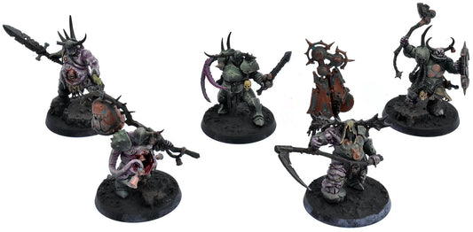 MAGGOTKIN OF NURGLE 5 Putrid Blightkings #2 WELL PAINTED Warhammer Sigmar 9227