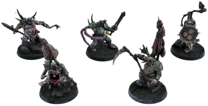 MAGGOTKIN OF NURGLE 5 Putrid Blightkings #2 WELL PAINTED Warhammer Sigmar 9227