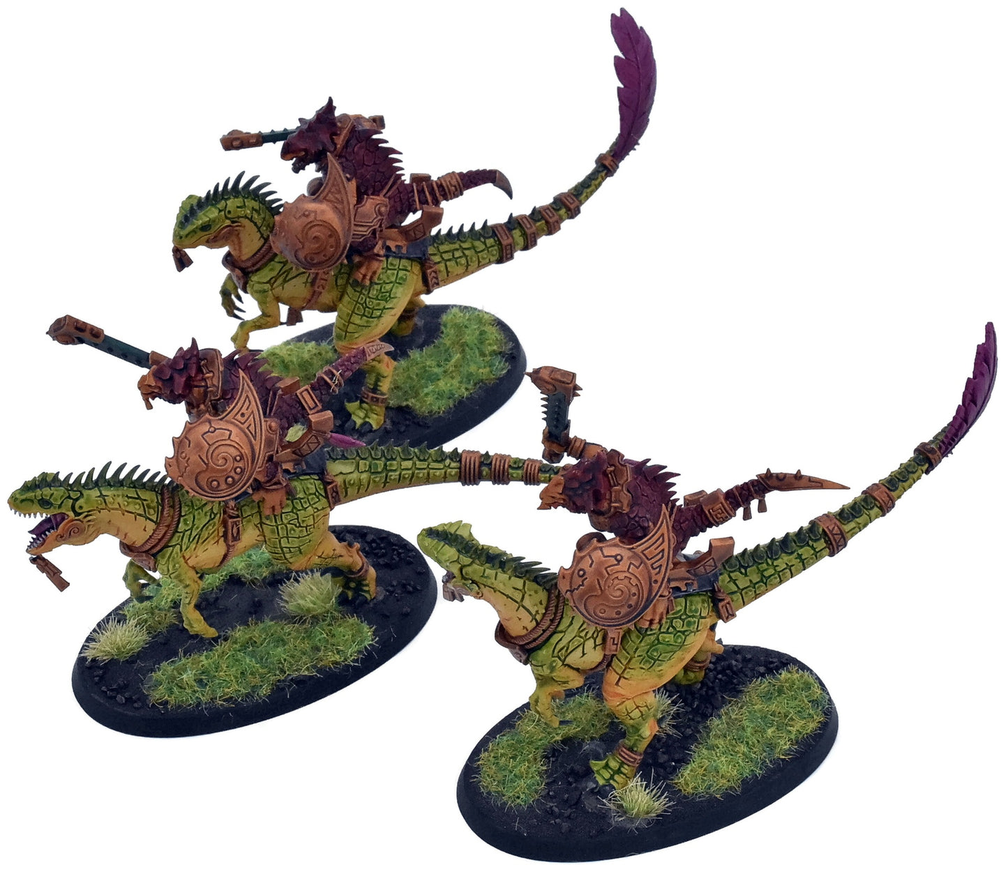 SERAPHON 3 Saurus Scar-Veteran On Aggradon #2 WELL PAINTED Sigmar 2349