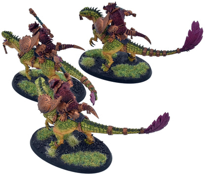 SERAPHON 3 Saurus Scar-Veteran On Aggradon #2 WELL PAINTED Sigmar 2349