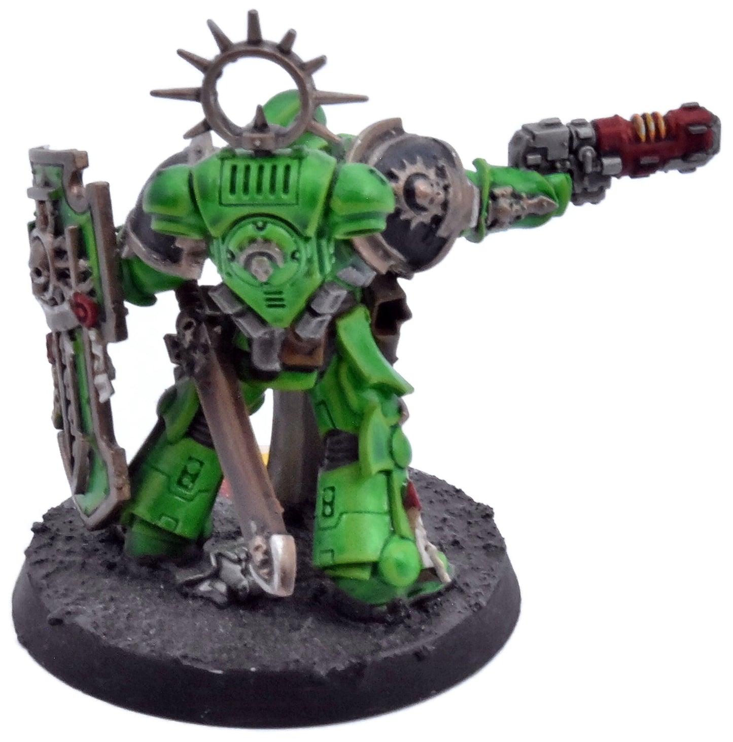 SPACE MARINES Lieutenant with Storm Shield #1 WELL PAINTED Warhammer 40K 9333