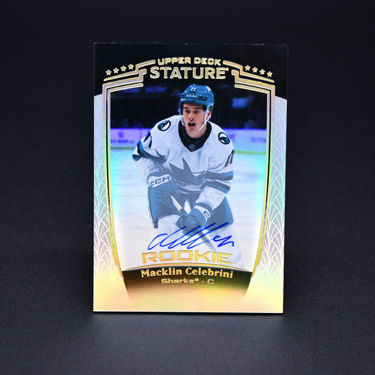 2024-25 Stature Macklin Celebrini Rookie San Jose Sharks Auto Base 31
