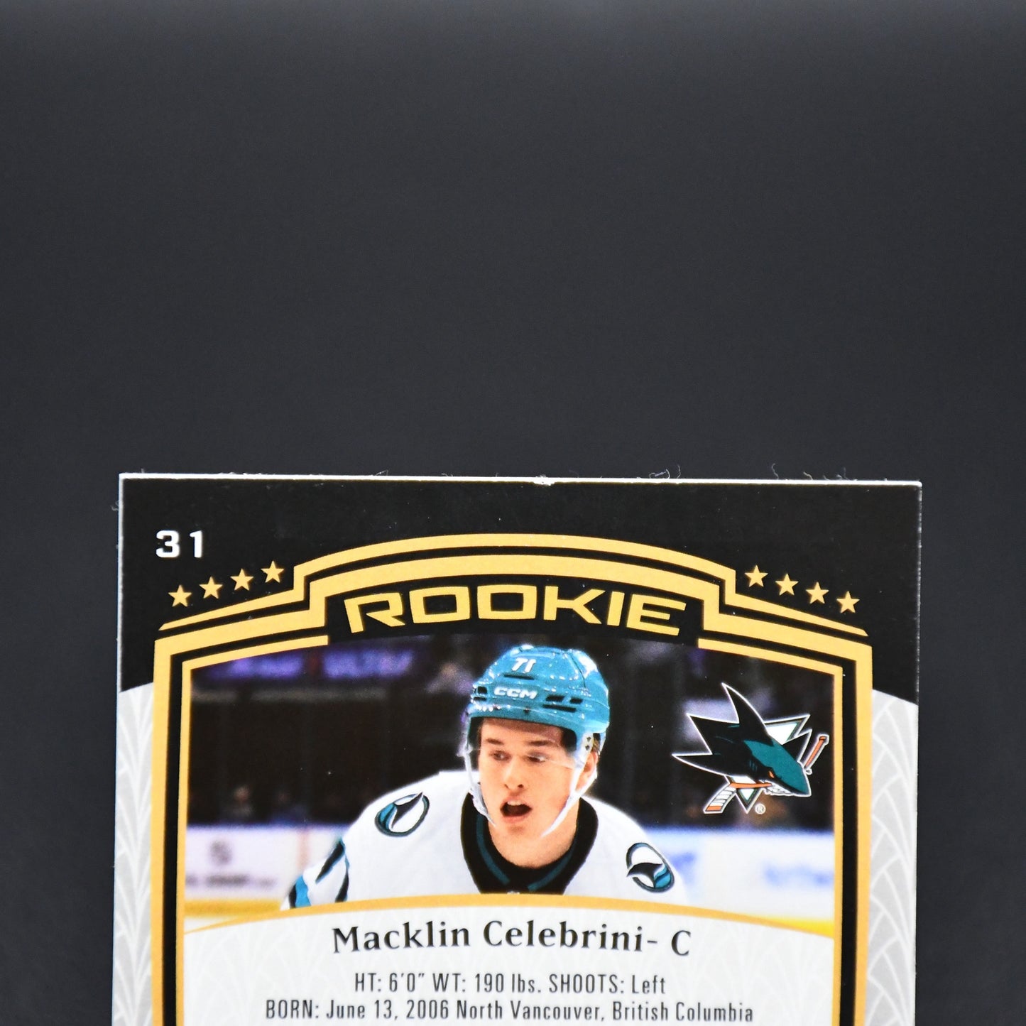 2024-25 Stature Macklin Celebrini Rookie San Jose Sharks Auto Base 31