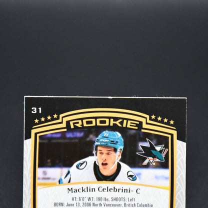 2024-25 Stature Macklin Celebrini Rookie San Jose Sharks Auto Base 31