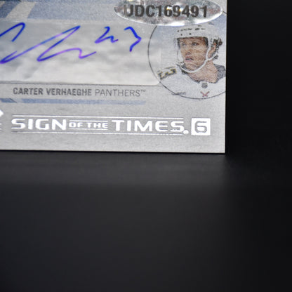 2024-25 Sign of the Times 6 Auto Tkachuk Reinhart Panthers Bobrovsky Barkov ST6-TLA