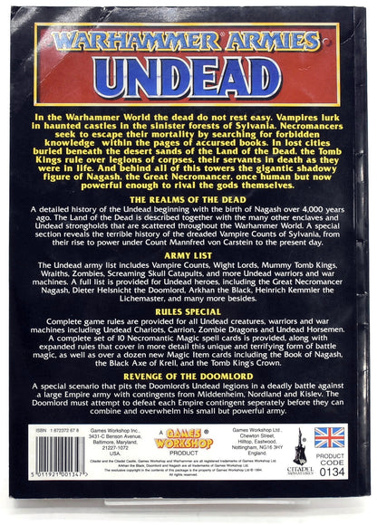 BOOKS & ACCESSORIES Undead Supplement #1 OK CONDITION Warhammer Fantasy 2776