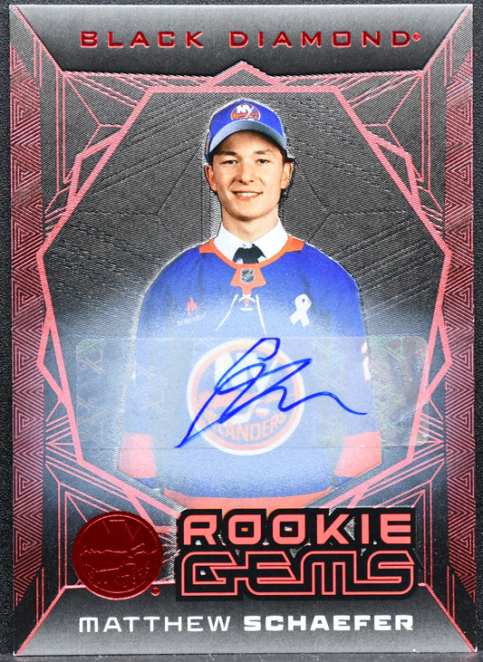 UD Matthew SCHAEFER Rookie Gems Auto New York 01/10 2025-26 Black Diamond