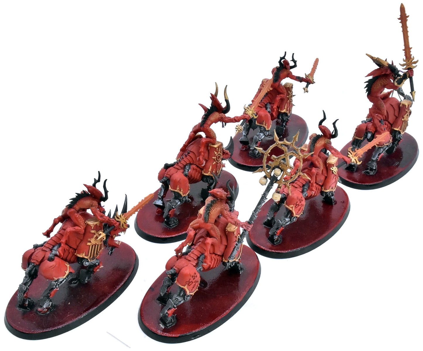 BLADES OF KHORNE 6 Daemons Bloodcrushers #1 WELL PAINTED Sigmar 0162