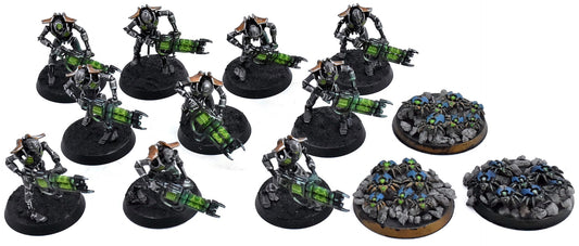 NECRONS 10 Necron Warriors With Scarab Swarms #1 WELL PAINTED Warhammer 40K 1576