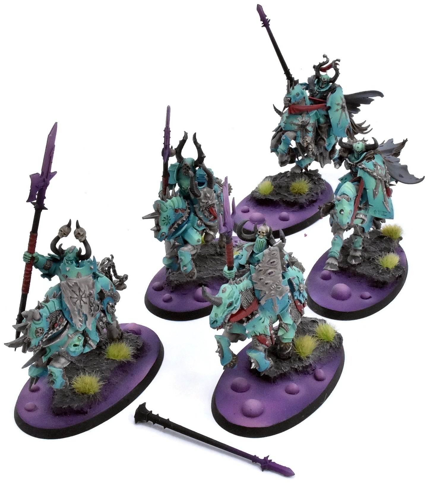 SLAVES TO DARKNESS 5 Chaos Knights #2 PRO PAINTED broken lance Sigmar 0551