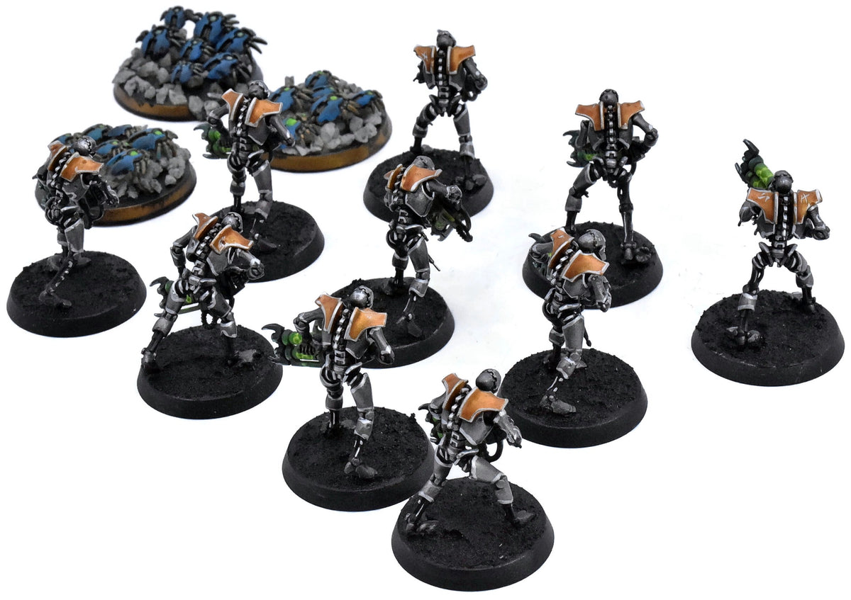 NECRONS 10 Necron Warriors With Scarab Swarms #1 WELL PAINTED Warhammer 40K 1576