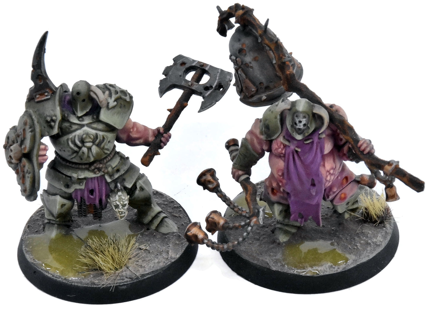 MAGGOTKIN OF NURGLE 2 Putrid Blightkings #2 PRO PAINTED Warhammer Sigmar 0605