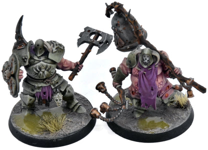 MAGGOTKIN OF NURGLE 2 Putrid Blightkings #2 PRO PAINTED Warhammer Sigmar 0605