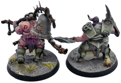 MAGGOTKIN OF NURGLE 2 Putrid Blightkings #2 PRO PAINTED Warhammer Sigmar 0605