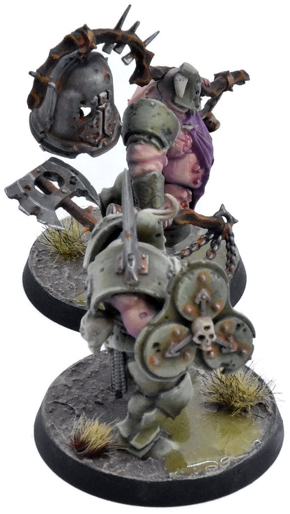 MAGGOTKIN OF NURGLE 2 Putrid Blightkings #2 PRO PAINTED Warhammer Sigmar 0605