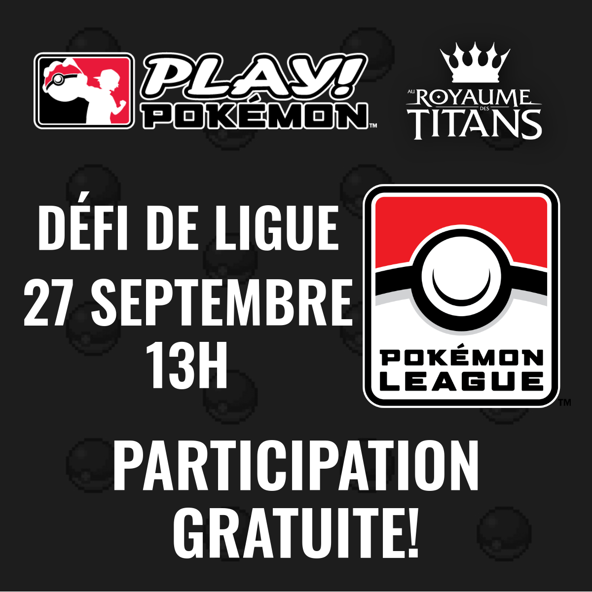 Défi de Ligue - 27 septembre 13h