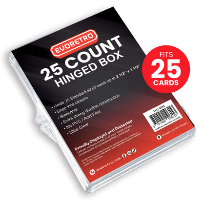 EVORETRO Stackable Hinged Card Box for 25 TCG & Sports Cards
