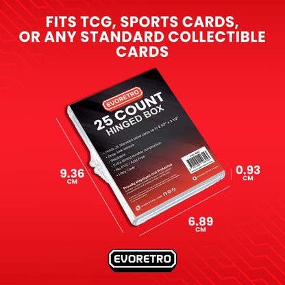 EVORETRO Stackable Hinged Card Box for 25 TCG & Sports Cards